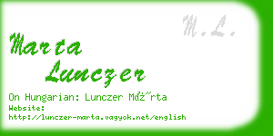 marta lunczer business card